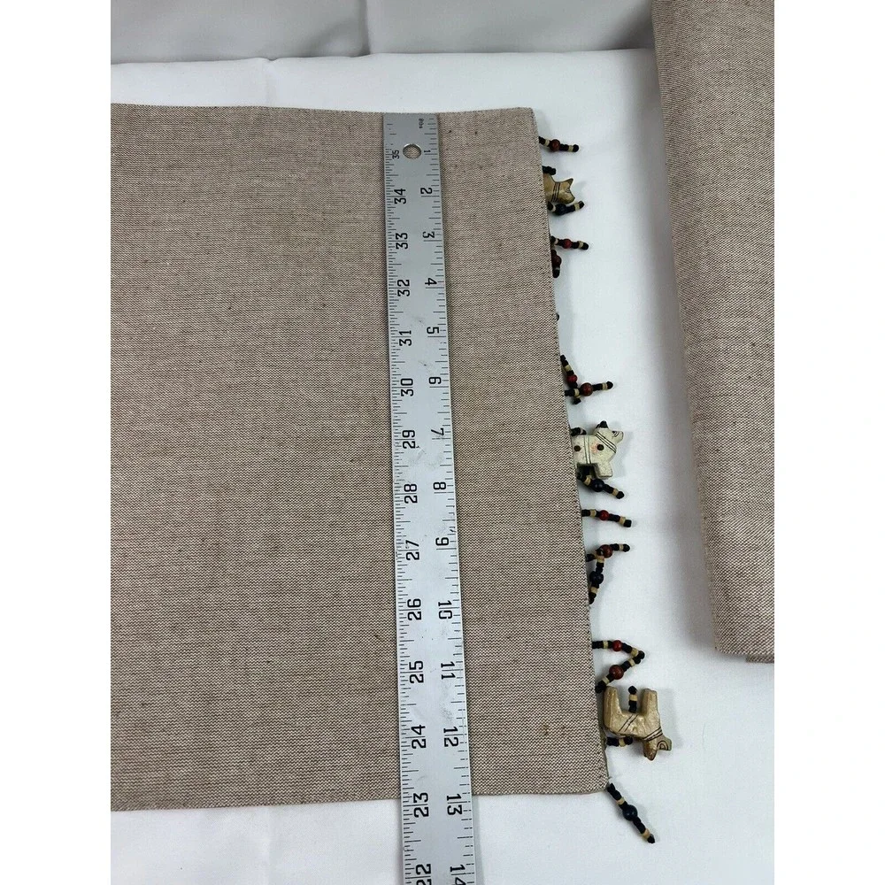 Pier 1 Imports Place Mats Set‎ of 6 Beaded Wood Animals African Theme